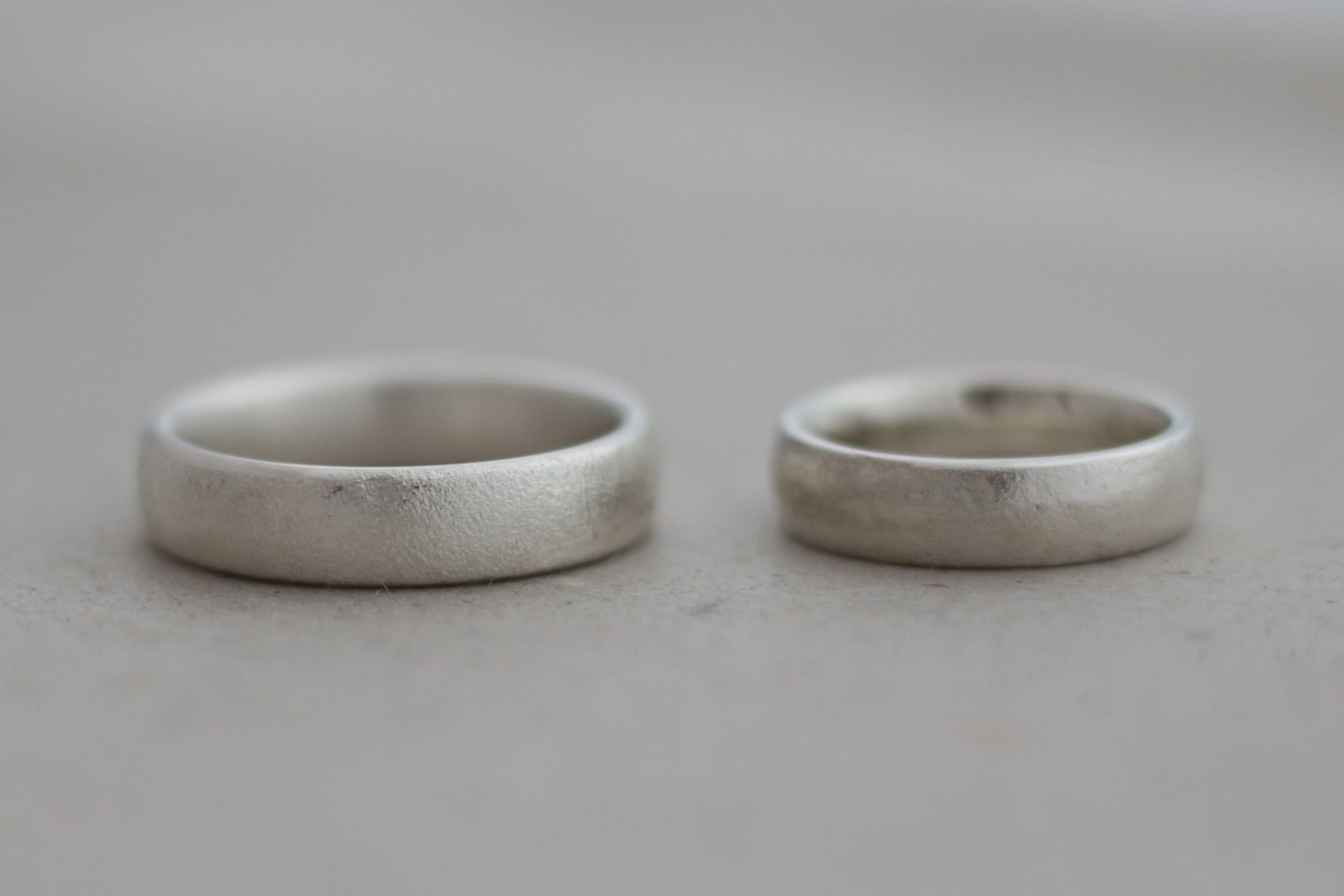 Ringpaar, Eheringe Silber schlicht und breit